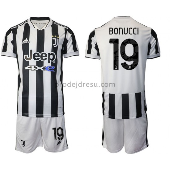 Juventus Dresy Fotbal Leonardo Bonucci 19 Dětský Domácí 2021-2022 Krátký Rukáv