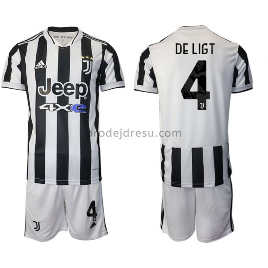 Juventus Dresy Fotbal Matthijs de Ligt 4 Dětský Domácí 2021-2022 Krátký Rukáv