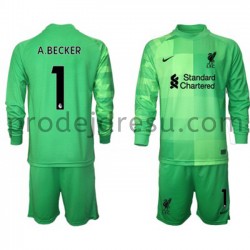 Liverpool Dresy Fotbal Brankářské Alisson Becker 1 Dětský Domácí 2021-2022 Dlouhý Rukáv