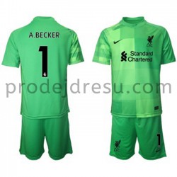 Liverpool Dresy Fotbal Brankářské Alisson Becker 1 Dětský Domácí 2021-2022 Krátký Rukáv