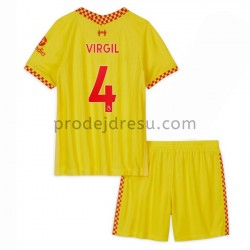 Liverpool Dresy Fotbal Virgil van Dijk 4 Dětský Alternativní 2021-2022 Krátký Rukáv