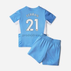 Manchester City Dresy Fotbal Ferran Torres 21 Dětský Domácí 2021-2022 Krátký Rukáv