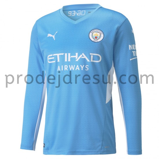 Manchester City Dresy Fotbal Domácí 2021-2022 Dlouhý Rukáv