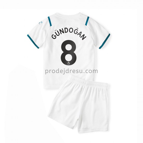 Manchester City Dresy Fotbal Ilkay Gundogan 8 Dětský Venkovní 2021-2022 Krátký Rukáv