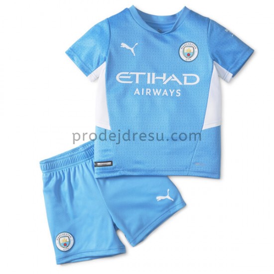 Manchester City Dresy Fotbal Dětský Domácí 2021-2022 Krátký Rukáv