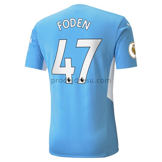 Manchester City Dresy Fotbal Phil Foden 47 Domácí 2021-2022 Krátký Rukáv