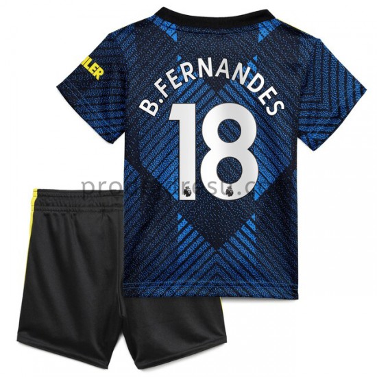 Manchester United Dresy Fotbal Bruno Fernandes 18 Dětský Alternativní 2021-2022 Krátký Rukáv