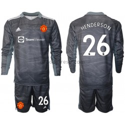 Manchester United Dresy Fotbal Dean Henderson 26 Brankářské Dětský Venkovní 2021-2022 Dlouhý Rukáv