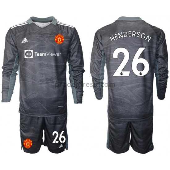 Manchester United Dresy Fotbal Dean Henderson 26 Brankářské Dětský Venkovní 2021-2022 Dlouhý Rukáv