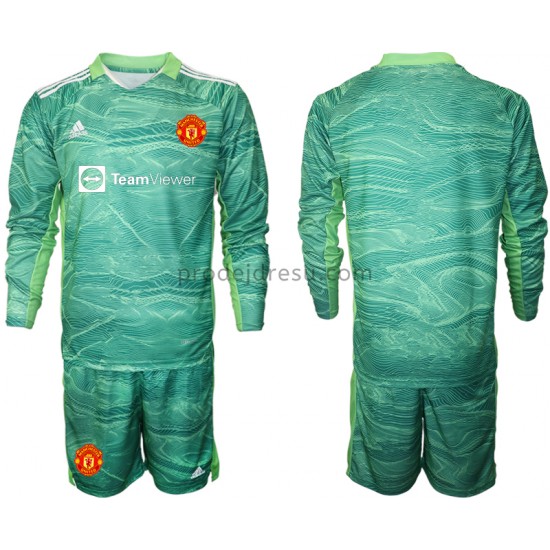 Manchester United Dresy Fotbal Brankářské Dětský Alternativní 2021-2022 Dlouhý Rukáv