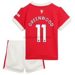 Manchester United Dresy Fotbal Mason Greenwood 11 Dětský Domácí 2021-2022 Krátký Rukáv