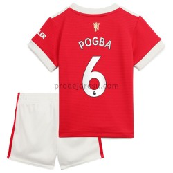 Manchester United Dresy Fotbal Pogba 6 Dětský Domácí 2021-2022 Krátký Rukáv