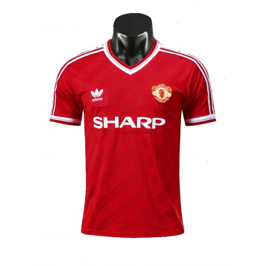 Manchester United Dresy Fotbal Retro Domácí 1986 Krátký Rukáv