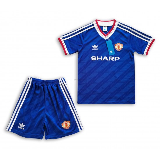 Manchester United Dresy Fotbal Retro Dětský Venkovní 1986 Krátký Rukáv