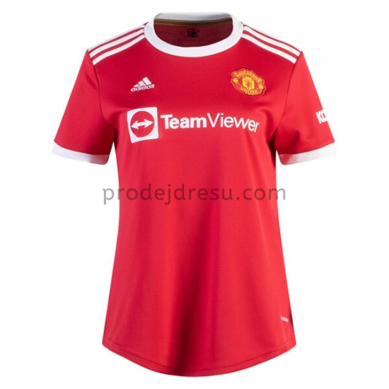 Manchester United Dresy Fotbal Žena Domácí 2021-2022 Krátký Rukáv