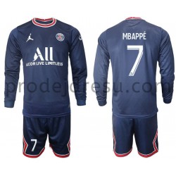 Paris Saint-Germain Dresy Fotbal Mbappé 7 Dětský Domácí 2021-2022 Dlouhý Rukáv