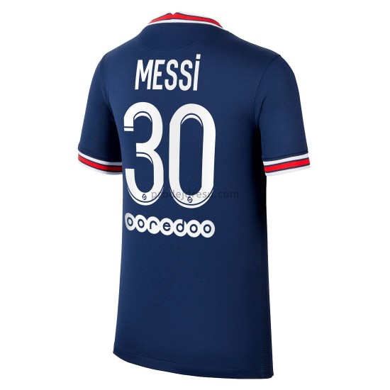 Paris Saint-Germain Dresy Fotbal Lionel Messi 30 Domácí 2021-2022 Krátký Rukáv