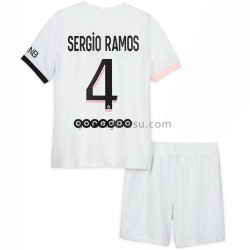 Paris Saint-Germain Dresy Fotbal Sergio Ramos 4 Dětský Venkovní 2021-2022 Krátký Rukáv