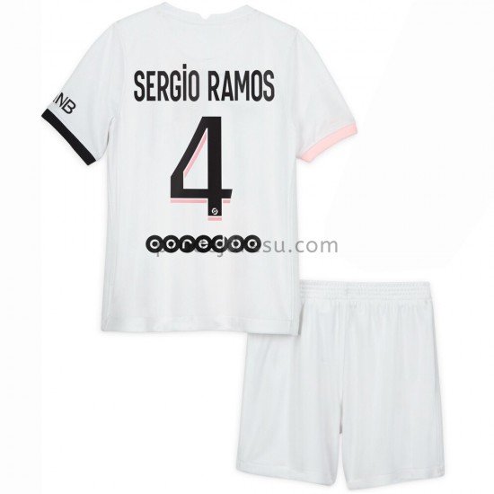 Paris Saint-Germain Dresy Fotbal Sergio Ramos 4 Dětský Venkovní 2021-2022 Krátký Rukáv