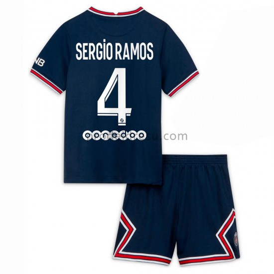 Paris Saint-Germain Dresy Fotbal Sergio Ramos 4 Dětský Domácí 2021-2022 Krátký Rukáv