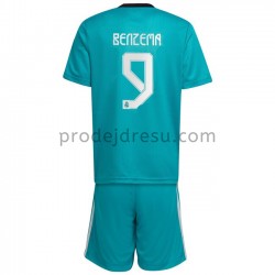 Real Madrid Dresy Fotbal Karim Benzema 9 Dětský Alternativní 2021-2022 Krátký Rukáv