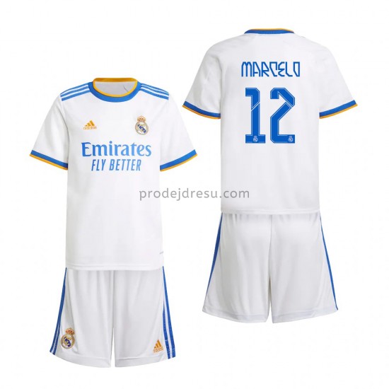 Real Madrid Dresy Fotbal Marcelo 12 Dětský Domácí 2021-2022 Krátký Rukáv