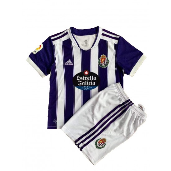 Real Valladolid Dresy Fotbal Dětský Domácí 2021-2022 Krátký Rukáv