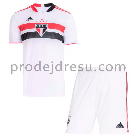 São Paulo Dresy Fotbal Dětský Domácí 2021-2022 Krátký Rukáv