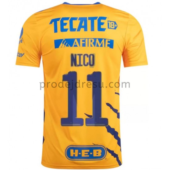 Tigres UANL Dresy Fotbal Nico Lopez 11 Domácí 2021-2022 Krátký Rukáv