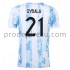 Argentina Dresy Fotbal Dybala 21 Domácí 2021 Krátký Rukáv