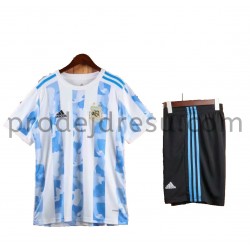 Argentina Dresy Fotbal Dětský Domácí 2021 Krátký Rukáv