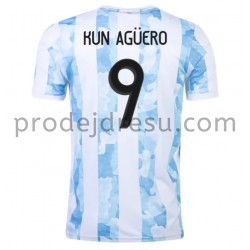 Argentina Dresy Fotbal Kun Aguero 9 Domácí 2021 Krátký Rukáv