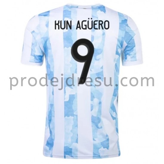 Argentina Dresy Fotbal Kun Aguero 9 Domácí 2021 Krátký Rukáv
