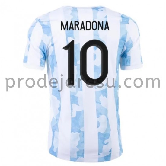 Argentina Dresy Fotbal Maradona 10 Domácí 2021 Krátký Rukáv