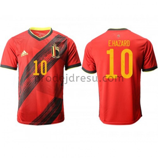 Belgie Dresy Fotbal E.Hazard 10 Domácí ME 2020 Krátký Rukáv