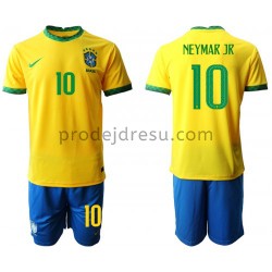 Brazílie Dresy Fotbal Neymar JR 10 Dětský Domácí 2020-2021 Krátký Rukáv