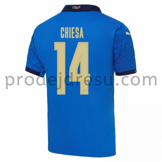Itálie Dresy Fotbal Federico Chiesa 14 Domácí ME 2020 Krátký Rukáv