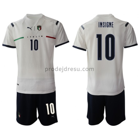 Itálie Dresy Fotbal Lorenzo Insigne 10 Dětský Venkovní 2021-2022 Krátký Rukáv