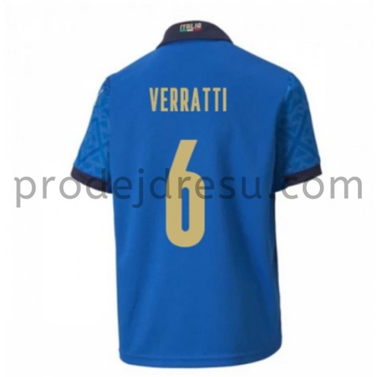 Itálie Dresy Fotbal Verratti 6 Domácí ME 2020 Krátký Rukáv