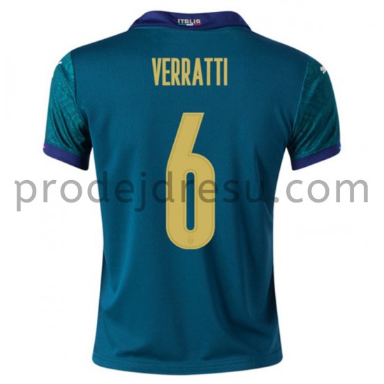 Itálie Dresy Fotbal Verratti 6 Alternativní ME 2020 Krátký Rukáv