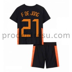 Nizozemsko Dresy Fotbal Frenkie de Jong 21 Dětský Venkovní ME 2020 Krátký Rukáv