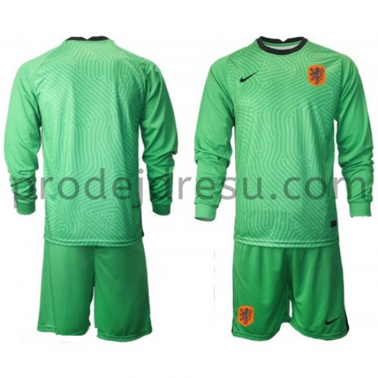 Nizozemsko Dresy Fotbal Brankářské Dětský Venkovní ME 2020 Dlouhý Rukáv