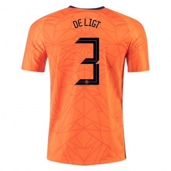 Nizozemsko Dresy Fotbal MATTHIJS DE LIGT 3 Domácí ME 2020 Krátký Rukáv