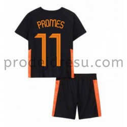 Nizozemsko Dresy Fotbal Quincy Promes 11 Dětský Venkovní ME 2020 Krátký Rukáv