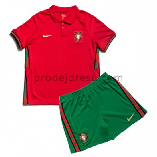 Portugalsko Dresy Fotbal Dětský Domácí ME 2020 Krátký Rukáv