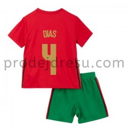 Portugalsko Dresy Fotbal Ruben Dias 4 Dětský Domácí ME 2020 Krátký Rukáv