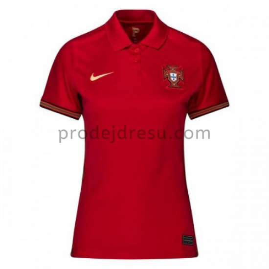 Portugalsko Dresy Fotbal Žena Domácí ME 2020 Krátký Rukáv