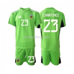 Argentina Dresy Fotbal Emiliano Martinez 23 Brankářské Dětský Domácí World Cup 2022 Krátký rukáv