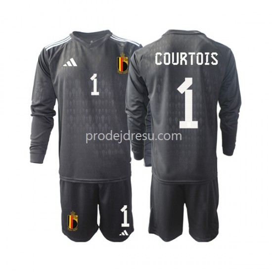 Belgie Dresy Fotbal Courtois 1 Brankářské Dětský Venkovní 2022 Dlouhý rukáv