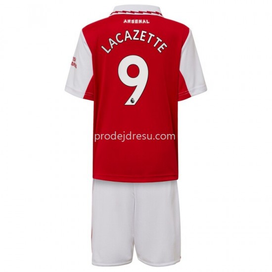 Arsenal Dresy Fotbal Lacazette 9 Dětský Domácí 2022-2023 Krátký Rukáv